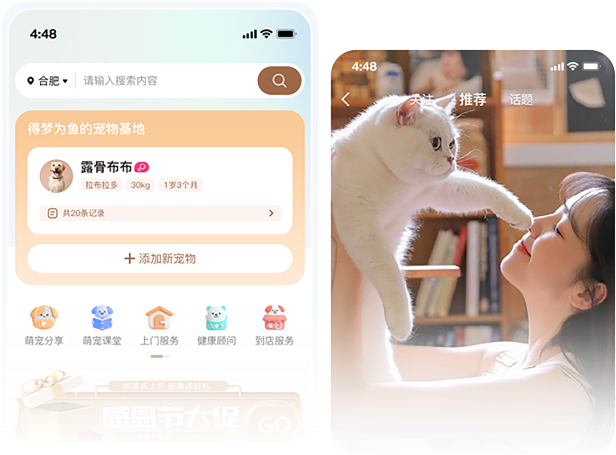 宠物服务平台界面展示