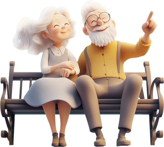 AI养老人物主视觉